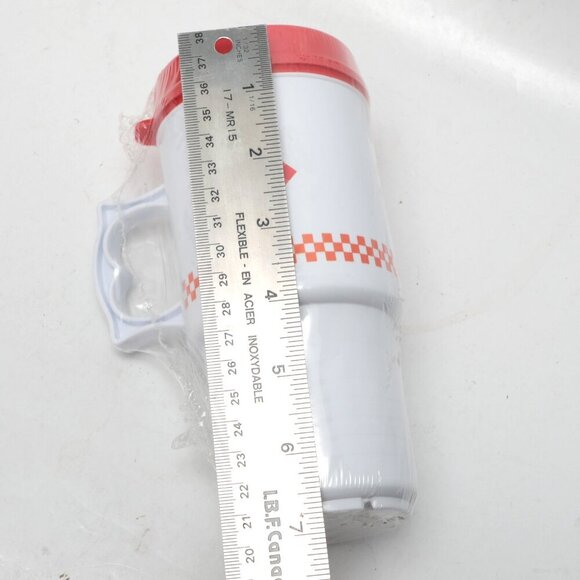 Vintage Country Style Superb Coffee Travel Mug Red White 90s Traveler Auto Mug - Picture 6 of 8